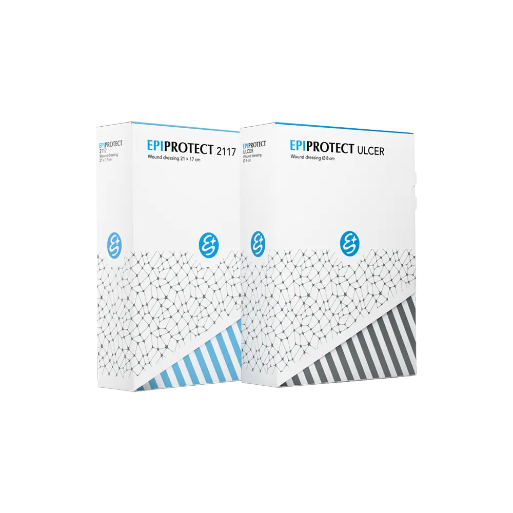 EPIPROTECT® wound dressing in a sterile glass vial